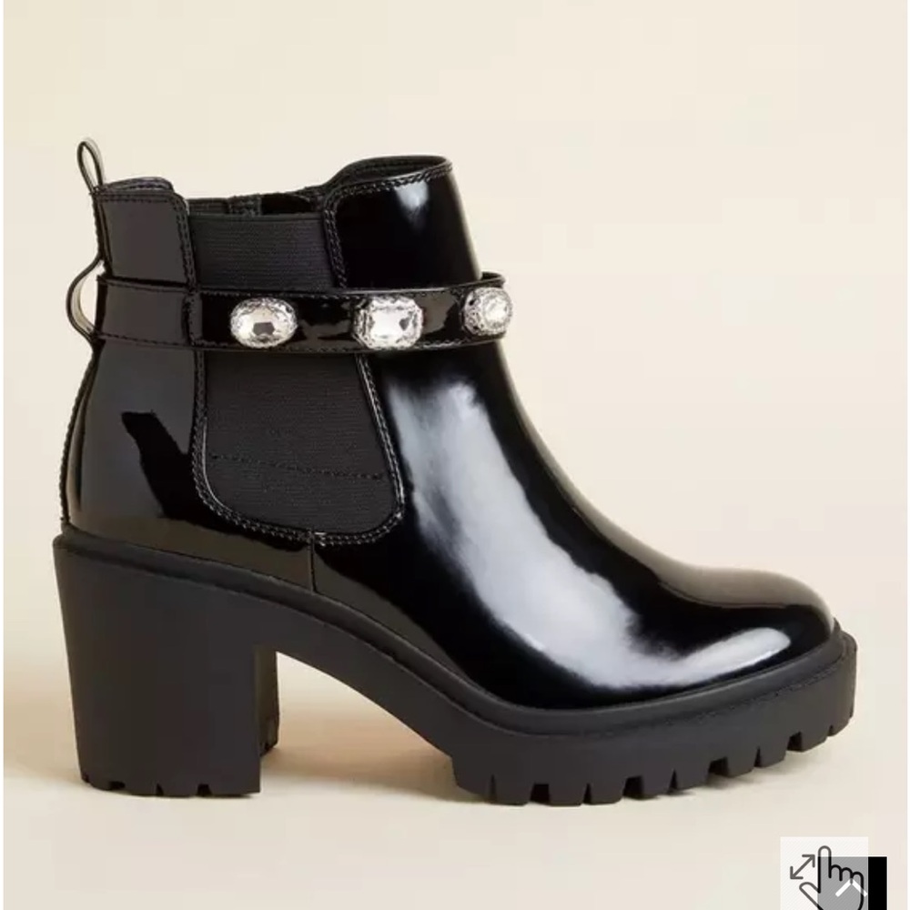 SOLD Torrid Patent Jeweled Heel Bootie